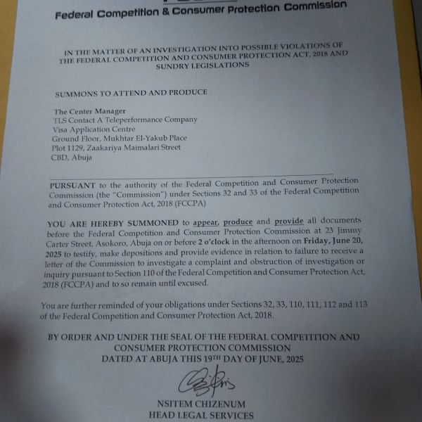 FCCPC Shuts Down European Visa Centres in Abuja Over Investigation Obstruction, Suspected Consumer Rights Violations