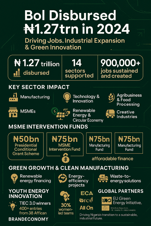 BoI Disburses ₦1.27trn Across 14 Sectors, Backs 900,000 Jobs in 2024