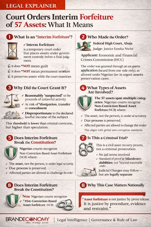 Court Orders Interim Forfeiture of 57 Assets in Landmark Malami Case