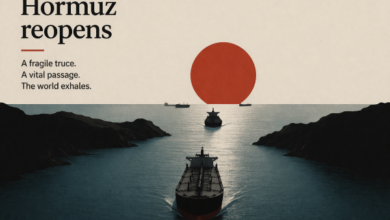 Tensions Suspended: Hormuz Reopens as U.S.–Iran Ceasefire Halts Oil Shock