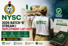 NYSC Releases 2026 Batch ‘B’ Stream I Deployment List, Warns Against Night Travel