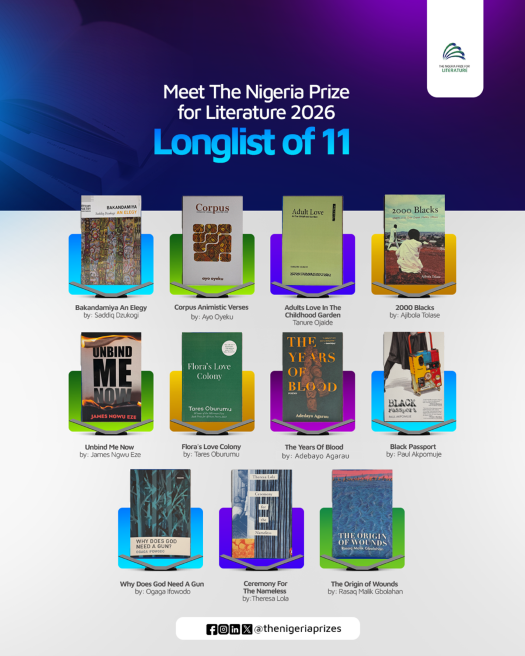 Eleven Poets Enter $100,000 Race as Nigeria Prize for Literature Unveils 2026 Longlist
